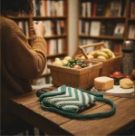 حقيبة كتف متعددة الألوان بنقشة زيجزاج